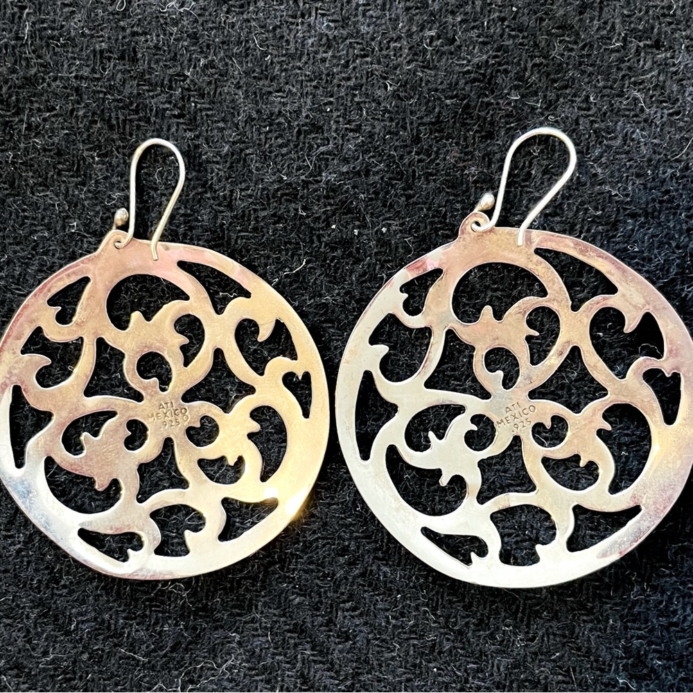 Large Sterling Silver Dangle Earrings - image 3